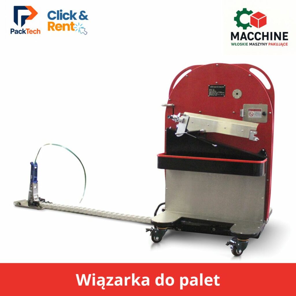 Wiązarka do palet – do spinania towaru na palecie taśmą PP lub PET