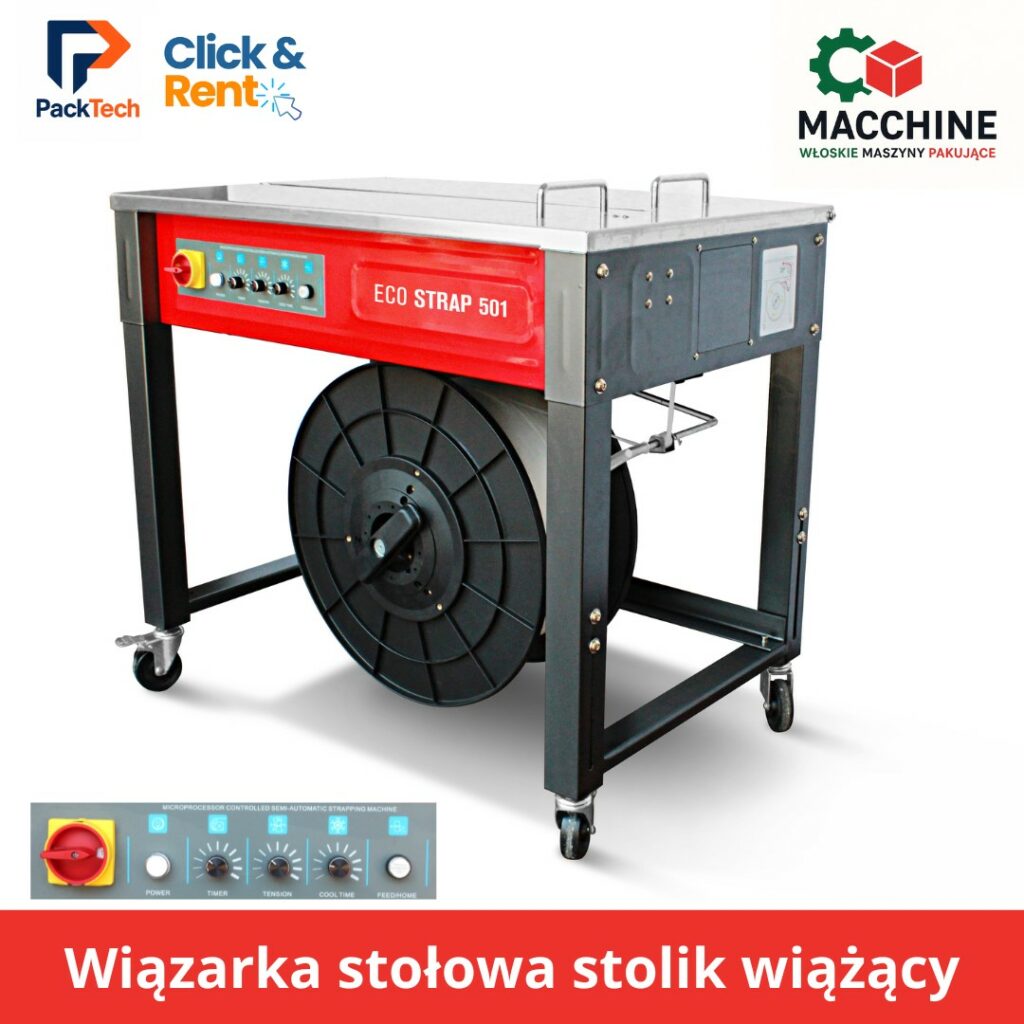 Wiązarka stołowa – stolik wiążący do spinania taśmą PP z potencjometrami